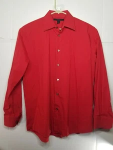 Express Mens Small Modern Fit Stretch Cotton Red Long Sleeve Shirt Size Large - Picture 1 of 6