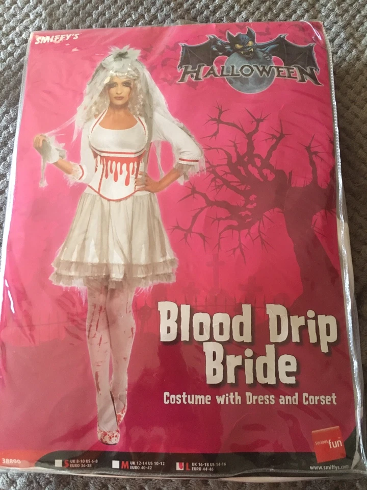 Smiffy’s Blood Drip Bride Costume With Dress And Corset Sz L - Image 1 of 1