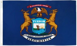 MICHIGAN STAATSFLAGGE neu überlegen 2 x 3 Fuß Größe verblassen widerstehen Flagge US-Verkäufer - Bild 1 von 3