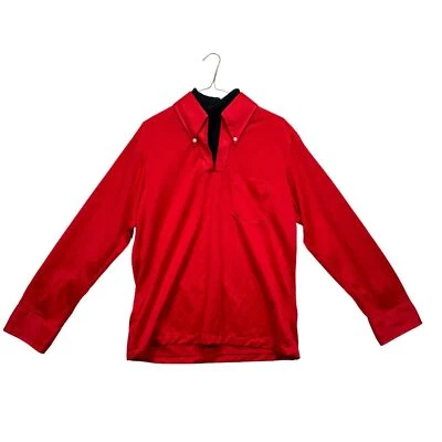 Camisa discoteca Kingsport vintage para hombre cuello falso L cuello alto cuello puntiagudo roja Foto 1 de 4