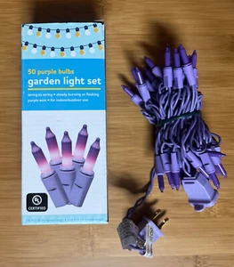NEW Rite Aid 50 bulb Garden String Light Set Purple Indoor/Outdoor - Picture 1 of 9