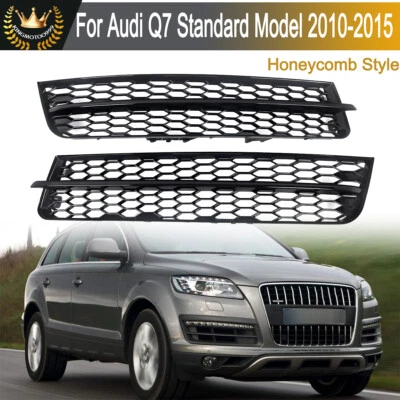 Black Front Bumper Lower Fog Lamp Light Grille Honeycomb For Audi Q7 2010-2015 — 第 1/4 张图片