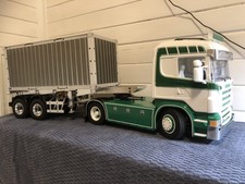 Tamiya Truck 1/14 Lesu Full Metal Trailer + Metal Container 20ft “NO TRUCK”.