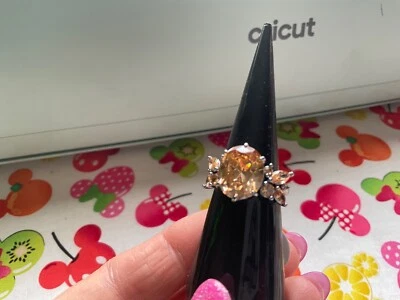 BP Ring RG76911 "Starlit Spell" Smokey Topaz  on Hematite plated size 6 - Image 1 of 4