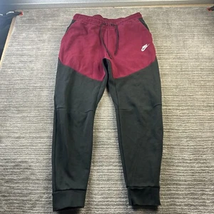 Nike Pants Mens Large Red Beetroot Black Tech Fleece Jogger CU4495 - Picture 1 of 12