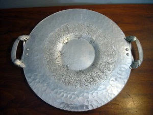 Trade Continental Mark Hand Wrought Acorn Round Platter Tray #520 Acorns 17.5" - Picture 1 of 4