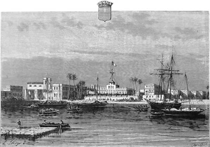PORT de SAINT-LOUIS du SÉNÉGAL au 19e siècle - Gravure du 19e siècle - Picture 1 of 3