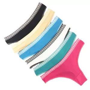 3 5 10 Pcs Lot Womens Sexy Cotton Thongs Panties V-Back G-string Underwear Panty - Picture 1 of 12
