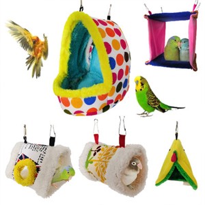 Bird Sleep Plush Nest Cage Hut-Toys Pet Hammock Hang Cave Bed Parrot Tent Warm *