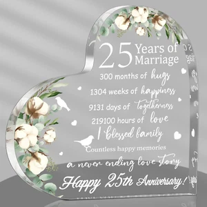 Wedding Gift for Her, Years of Marriage, Happy Anniversary Present, Acrylic - Picture 1 of 13