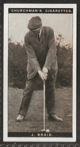 CHURCHMAN-FAMOUS GOLFERS GOLF 1927 (STD SIZE)-#06- JAMES BRAID  - Picture 1 of 2