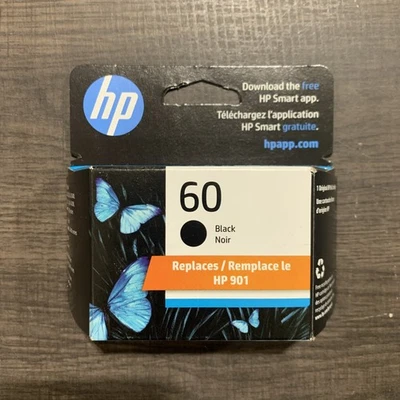 HP 60 Black Ink Cartridge Genuine OEM NEW & SEALED NOT EXPIRED 12/2026 - Image 1 of 2
