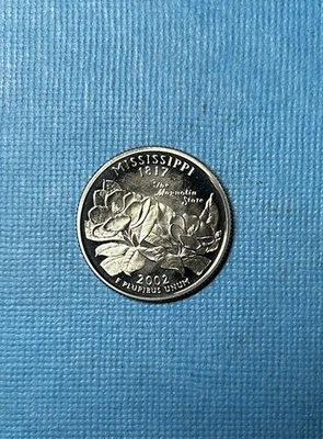 2002-S 25C Mississippi Statehood Quarter Proof  Deep Cameo Amazing Tone GEM!!!! - Image 1 of 4