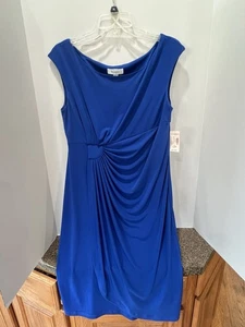 Dress Barn Royal Blue Dress Flattering Side Detail, New W/tags size 12Petite - Picture 1 of 8