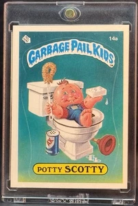1985 GARBAGE PAIL KIDS BLANK BACK ERROR POTTY SCOTTY #14A *RARE* - Picture 1 of 2