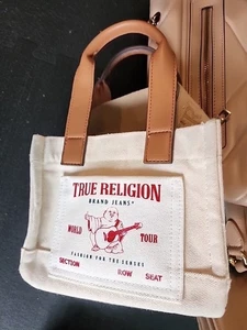 Mini Bolso Bandolera True Religion Denim Beige Mini Bolso de Mano Super Bonito - Imagen 1 de 2