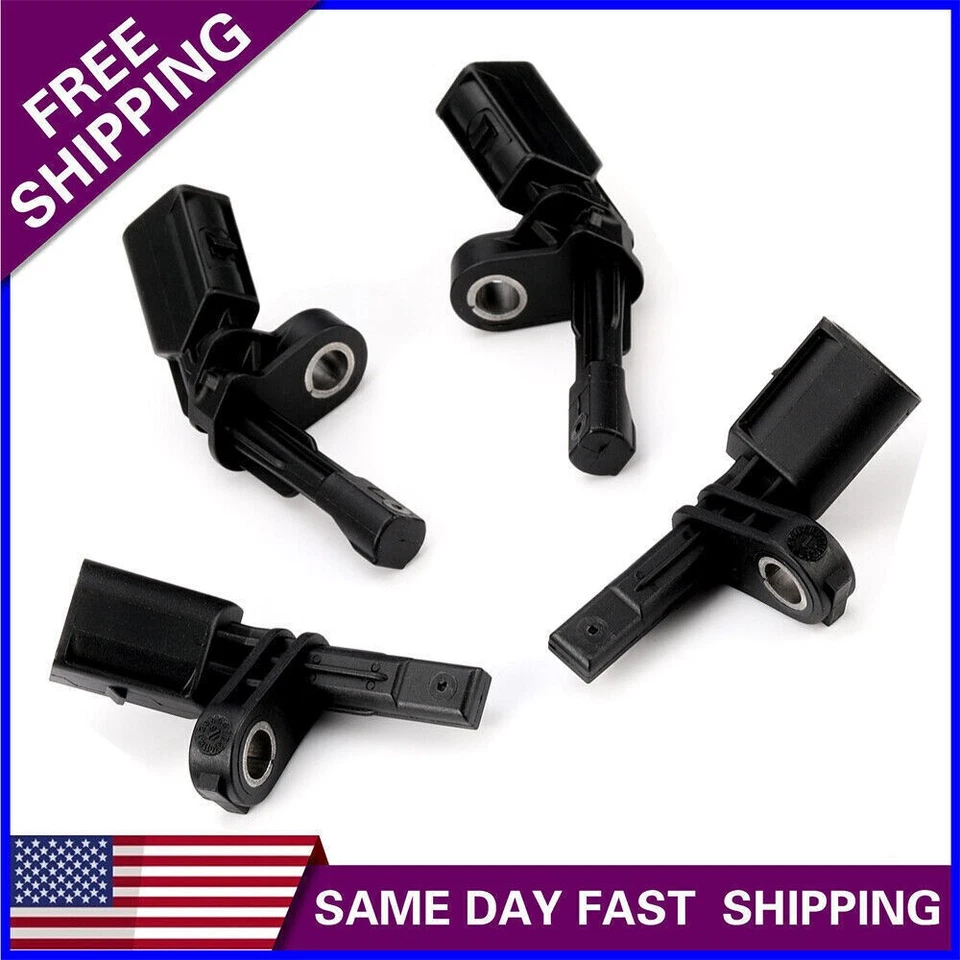 Conjunto de sensor de velocidade de roda ABS dianteiro traseiro esquerdo e direito 4 peças compatível com Audi TT&Volkswagen - Imagem 1 de 4