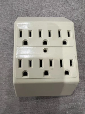 Convertidor enchufable 2 a 6 maderas de colección 15A-125V expansor de salida marfil Foto 1 de 2