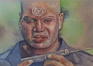 ACEO ORIGINAL - Sketch Card -Teal’c - Stargate SG1-w - Imagen 1 de 2