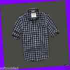Abercrombie & Fitch Small S Mens East River Trail Shirt Navy & White Checkered
