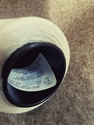 1 CONE/CREAM"Coats American"USA"DUAL DUTY"Polyester/Cotton THREAD,TEX T40, 60/36 - Image 1 of 2