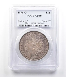 1896-O Morgan Silver Dollar AU50 PCGS *2780 - Picture 1 of 3