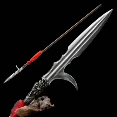 Hook Sword Voulge Battle Overlord Spear Damascus Folded Steel Sharp Pike Lance - Image 1 of 4