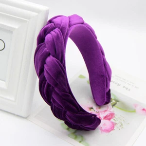 Women's High-grade Velvet Braided Headband Hairband Hair Band Hoop Accessories - Picture 1 of 18