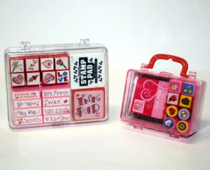 2 Mini Stamp Sets Scrapbooking PaperCrafts Foam Love Best Friends Hearts - Picture 1 of 5