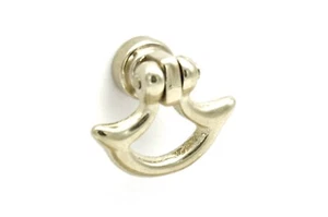 Small Brass Knob Cute Petite Bow Pull Jewelry Box Pull Bin Pull Solid Brass - Picture 1 of 2
