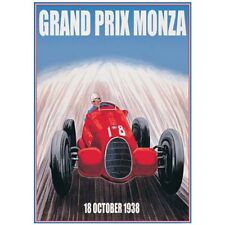 FRAMED Motor sport MONZA Italy racing vintage poster ART PRINT grand prix 