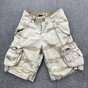 Old Navy Cargo Shorts Boys Size 5 Camo Khaki Adjustable Waist 100% Cotton Desert