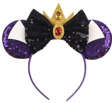 Clgift Evil Witch Minnie Ears,Pick Your Color, Halloween Minnie Ears, Silver Gol
