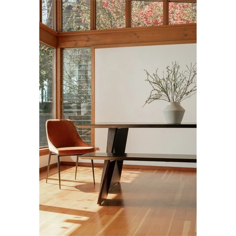 Moe's Home Collection Vidal 18" Contemporary Wood Bench in Gray Cover