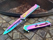Oil Slick Why So Serious Spring Assisted Spear Point Tip Up Carry Flipper Multi