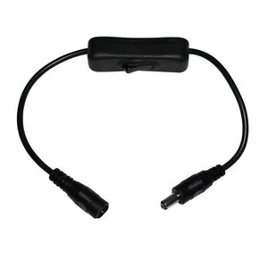LED DC Kabel Schalter 30cm DC Buchse + DC Stecker 5,5/2,1mm Schwarz - Picture 1 of 1