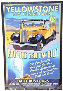 Yellowstone Nationalpark Fahrt mit dem Bus von Lantern Press 12 x 18 Reiseposter - Bild 1 von 1
