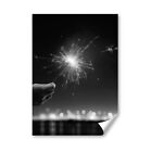 A4 - BW - Pretty Sparkler New Year Celebrate Poster 21X29.7cm280gsm #43856