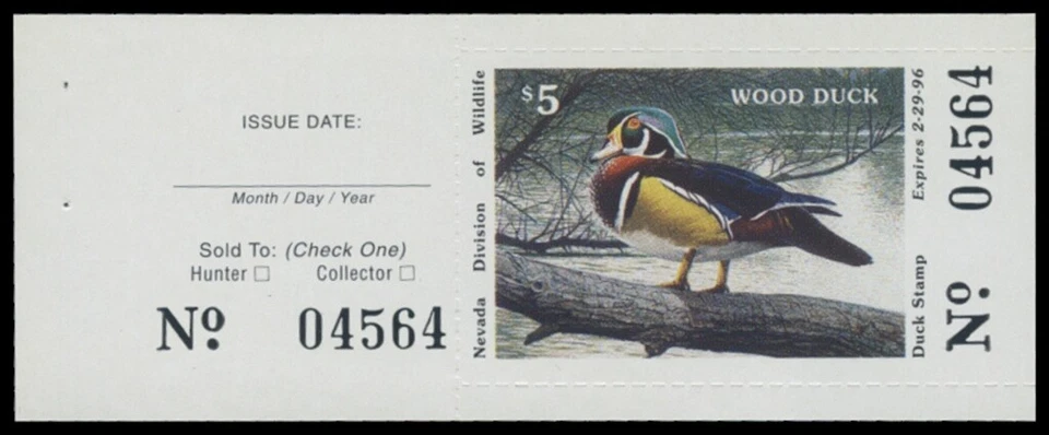 1995  Nevada State Duck Stamp Mint Never Hinged. Original Gum  - Image 1 of 1