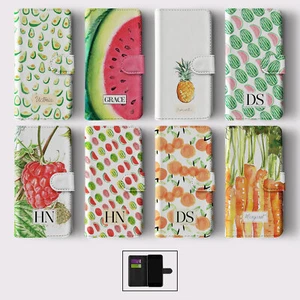 PERSONALISED FLIP WALLET PHONE CASE FOR IPHONE 16 15 14 13 12 11 FRUIT VEGGIES - Picture 1 of 10