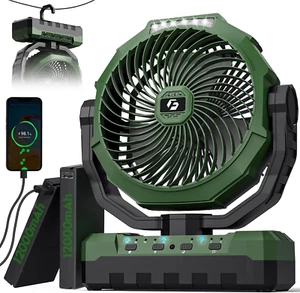 3-In-1 Camping Fan - Portable Fans Rechargeable - 24000Mah 9-Inch Battery Powere - Picture 1 of 7