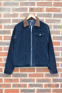 APC Mens Contrast collar Corduroy Jacket MEDIUM Blue A.P.C 2 - Picture 1 of 17