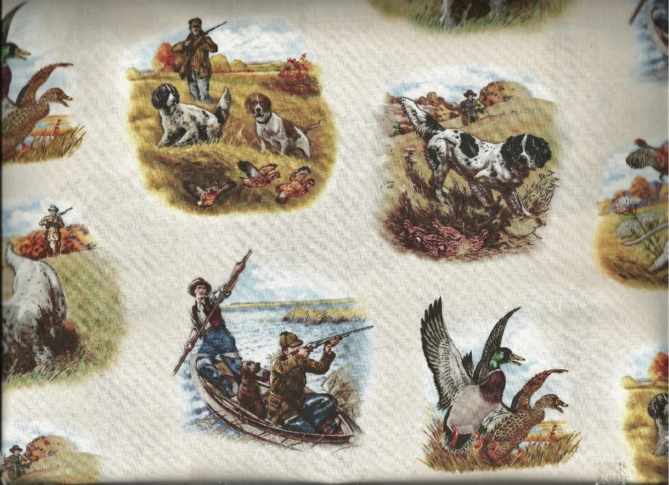 Elizabeths Studio ~ Bird Dogs Hunting Duck Quall 2~ 100% Cotton Quilt Fabric BTY - Image 1 of 1
