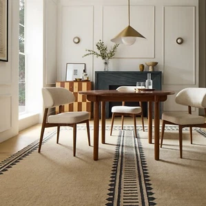 Wool Area Boho Rug Vintage Kilim Modern Carpet Beige Black Southwest Living Room - Picture 1 of 6