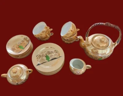 Chinesisches Geschirr, Teeservice Perlmutt, Geisha - Bild 1 von 4