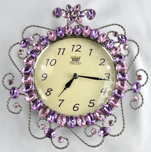 Royal Princess Company Clock with Silver Tones and Gemstones - Picture 1 of 5