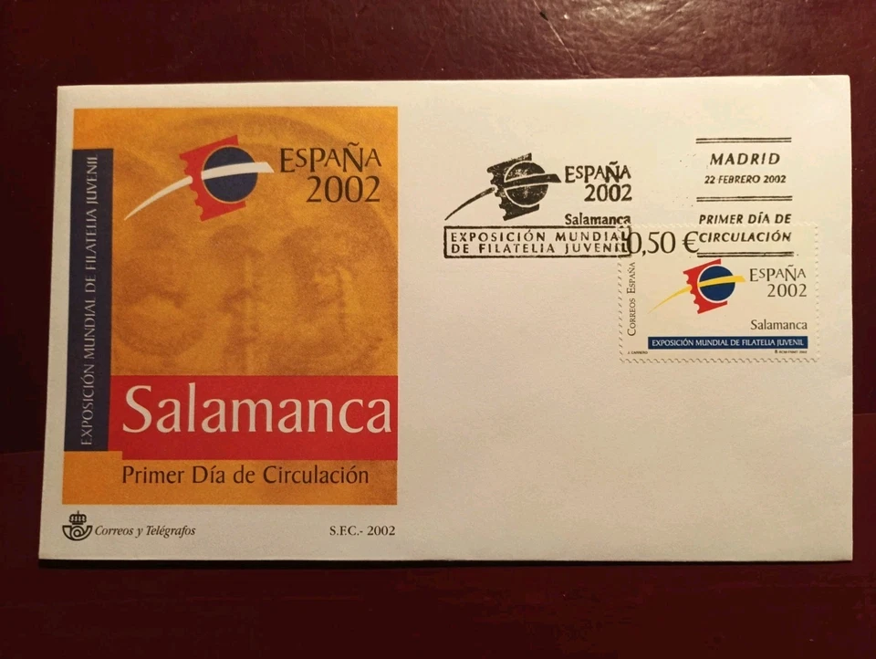 SOBRES PRIMER DIA FDC ESPAÑA 2002 EXPO SALAMANCA - Imagen 1 de 1