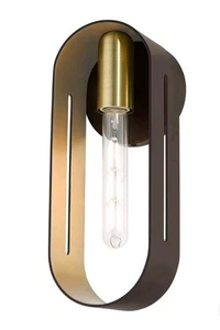 Livex Lighting 45762-07 Ravena Wall Sconce Bronze with Antique Brass Accents - Picture 1 of 5