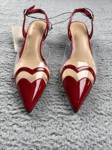 Un Nuevo Día Zapatos Mujer Talla 8 Eleanor Corazón Gatito Tacones Correa Transparente Elegante - Imagen 1 de 7