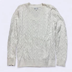 Suéter Croft & Barrow tejido con cable crema para mujer talla mediana  - Imagen 1 de 5